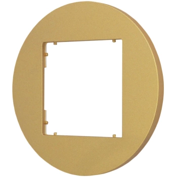 Ramka uniwersalna pojedyncza okrągła z tworzywa Karlik seria MINI 29MRTO-1 kolor złoty
