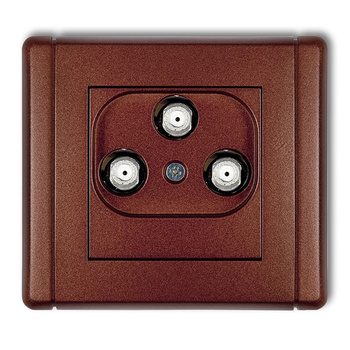 Gniazdo multimedialne 3F DATA UPC Karlik seria FLEXI 9FGMU kolor brązowy metalik
