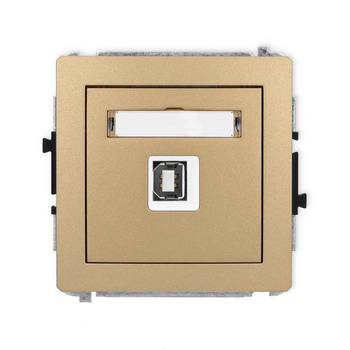 Mechanizm gniazda pojedynczego USB A-B 2.0 Karlik seria DECO 8DGUSB-3 kolor złoty metalik