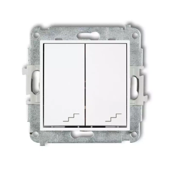 Mechanizm łącznika podwójnego schodowego Karlik seria MINI 25MWP-33 kolor biały mat