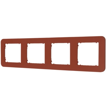 Ramka uniwersalna poczwórna zaokrąglona z tworzywa Karlik seria MINI 63MRTZ-4 kolor terakota