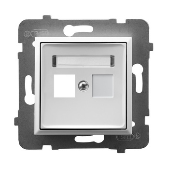 Obudowa gniazda pojedynczego typu Keystone prosta seria ARIA kolor Biały symbol GPK-1U/p/00