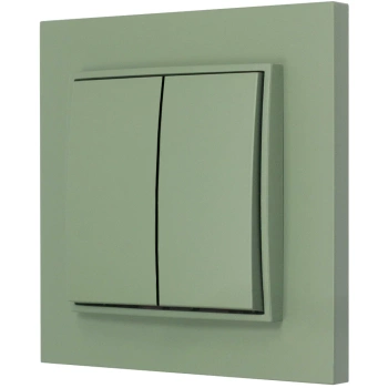 Włącznik podwójny z ramką prostą seria MINI kolor szałwiowy