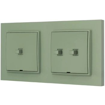 Włącznik pojedynczy i podwójny w stylu USA ramka kwadratowa seria Mini kolor szałwiowy