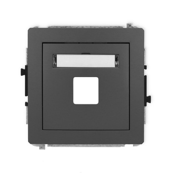 Mechanizm gniazda multimedialnego pojedynczego bez modułu standard Keystone Karlik seria DECO 28DGM-1P kolor grafitowy mat