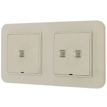 Włącznik pojedynczy i podwójny w stylu USA ramka zaokrąglona seria Mini kolor taupe