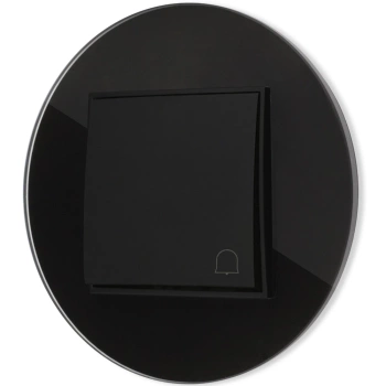 Włącznik dzwonkowy z ramką okrągłą efekt szkła seria ICON kolor czarny