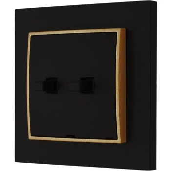 Włącznik podwójny styl usa karlik mini kolor czarny mat/złoty