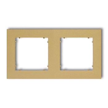 Ramka uniwersalna podwójna kwadratowa z tworzywa Karlik seria MINI 29MR-2 kolor złoty