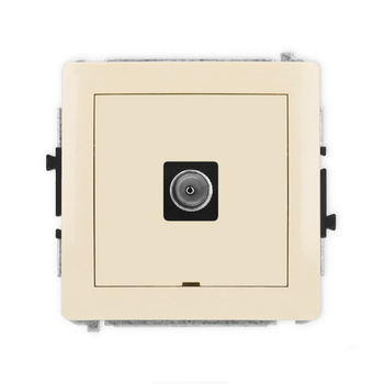 Mechanizm gniazda antenowego pojedynczego TV, bez pola opisowego Karlik seria DECO 1DGTVBO-1 kolor beżowy