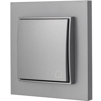 Włącznik dzwonkowy z ramką karlik mini kolor srebrny