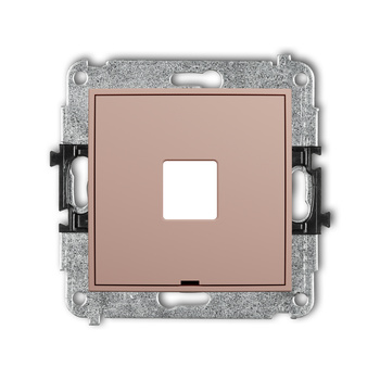 Mechanizm gniazda multimedialnego pojedynczego bez modułu, bez pola opisowego standard Keystone Karlik seria ICON 62IGMBO-1P kolor łososiowy