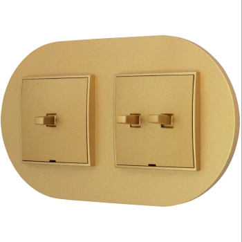 Włącznik pojedynczy i podwójny w stylu USA ramka okrągła seria Mini kolor złoty