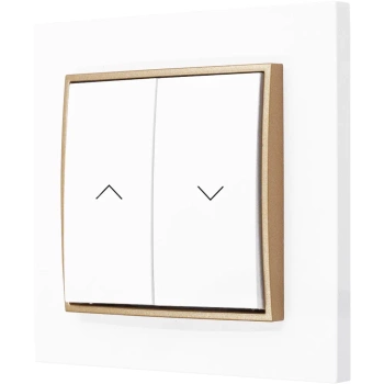 Włącznik roletowy z ramką karlik mini kolor biały/złoty