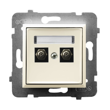 Gniazdo ekwipotencjalne podwójne seria ARIA kolor Ecru symbol GPE-2U/m/27