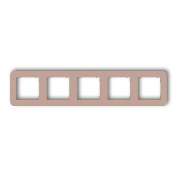 Ramka uniwersalna pięciokrotna zaokrąglona z tworzywa Karlik seria MINI 62MRTZ-5 kolor łososiowy