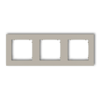 Ramka uniwersalna potrójna kwadratowa z tworzywa Karlik seria MINI 60MR-3 kolor taupe