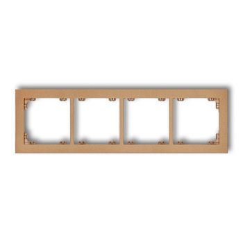Ramka uniwersalna poczwórna z tworzywa Karlik seria DECO 8DR-4 kolor złoty metalik