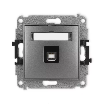 Mechanizm gniazda pojedynczego USB A-B 2.0 Karlik seria ICON 11IGUSB-3 kolor grafitowy