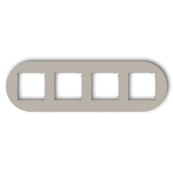 Ramka uniwersalna poczwórna okrągła z tworzywa Karlik seria MINI 60MRTO-4 kolor taupe