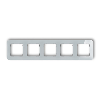 Ramka uniwersalna pięciokrotna zaokrąglona - efekt szkła ramka: szara spód: grafitowy mat Karlik seria ICON 15-28-IRSZ-5 kolor szary