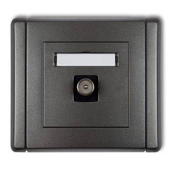 Gniazdo antenowe pojedyncze TV Karlik seria FLEXI 11FGTV-1 kolor grafitowy