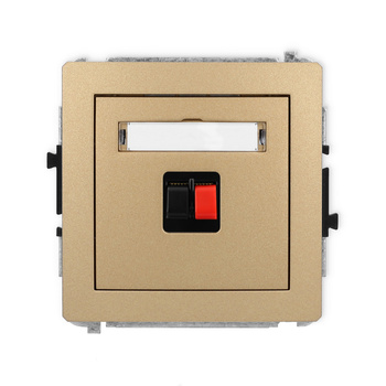 Mechanizm gniazda głośnikowego pojedynczego Karlik seria DECO 8DGG-1 kolor złoty metalik