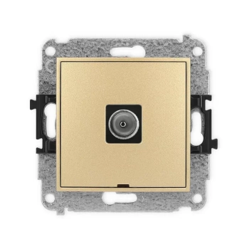 Mechanizm gniazda antenowego pojedynczego TV, bez pola opisowego Karlik seria MINI 29MGTVBO-1 kolor złoty