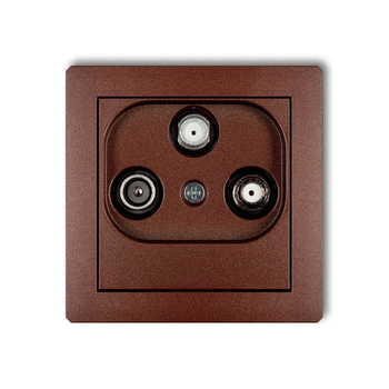 Mechanizm gniazda abonenckiego 2 wyjścia SAT + TV Karlik seria DECO 9DGSN kolor brązowy metalik