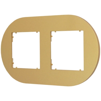 Ramka uniwersalna podwójna okrągła z tworzywa Karlik seria MINI 29MRTO-2 kolor złoty