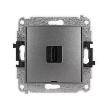 Mechanizm gniazda pojedynczego HDMI 2.0, 4K, bez pola opisowego Karlik seria ICON 11IHDMIBO-3 kolor grafitowy