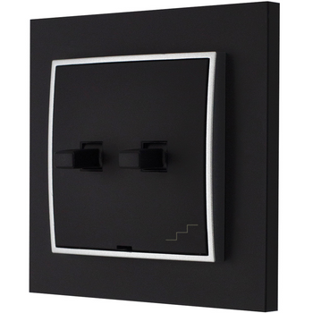 Włącznik schodowy podwójny styl usa karlik mini kolor czarny mat/srebrny