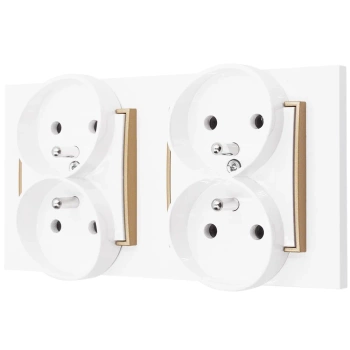 Dwa gniazda bezpieczne dla dzieci kolor biały/złoty 16