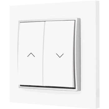 Włącznik roletowy z blokadą z ramką kolor biały/srebrny