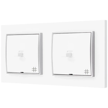 Włącznik światła Dwa krzyżowe usa kolor biały/srebrny