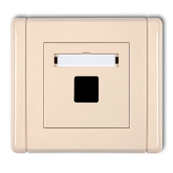 Gniazdo multimedialne pojedyncze bez modułu standard Keystone Karlik seria FLEXI 1FGM-1P kolor beżowy