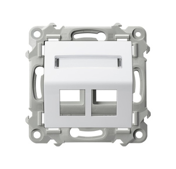 Obudowa gniazda podwójnego typu Keystone skośna seria SZAFIR kolor Biały symbol GPK-2ZS/p/00