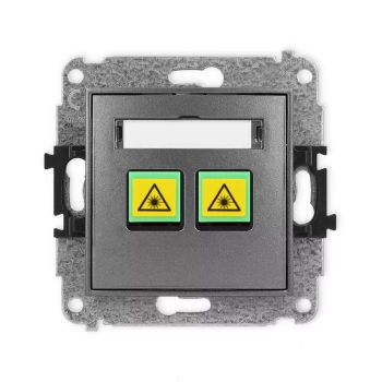 Mechanizm gniazda światłowodowego/optycznego podwójnego Karlik seria ICON 11IGOP-2 kolor grafitowy