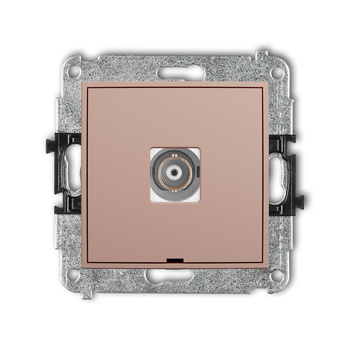 Mechanizm gniazda pojedynczego BNC, bez pola opisowego Karlik seria ICON 62IGBNCBO-1 kolor łososiowy