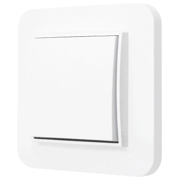 Włącznik pojedynczy z ramką zaokrągloną seria MINI kolor biały mat