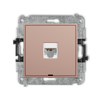 Mechanizm gniazda komputerowego pojedynczego 1xRJ45, kat. 6, 8-stykowy, bez pola opisowego Karlik seria ICON 62IGKBO-3 kolor łososiowy