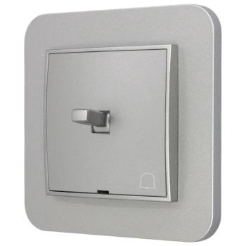 Włącznik dzwonkowy w stylu USA ramka zaokrąglona seria Mini kolor srebrny