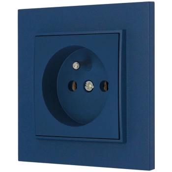 Gniazdo pojedyncze z ramką kwadratową seria MINI kolor navy blue