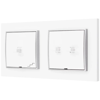 Włącznik światła podwójny i schodowy usa kolor biały/srebrny