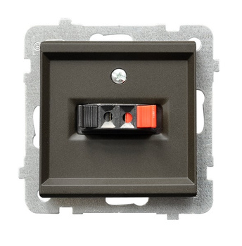 Gniazdo głośnikowe pojedyncze seria SONATA kolor Czekoladowy metalik symbol GG-1R/m/40