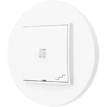 Włącznik schodowy w stylu USA ramka okrągła seria Mini kolor biały