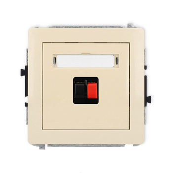 Mechanizm gniazda głośnikowego pojedynczego Karlik seria DECO 1DGG-1 kolor beżowy