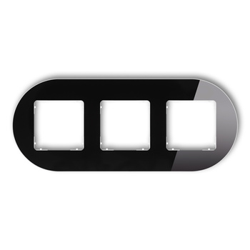 Ramka uniwersalna potrójna okrągła - efekt szkła ramka: czarna spód: biały Karlik seria ICON 12-0-IRSO-3 kolor czarny