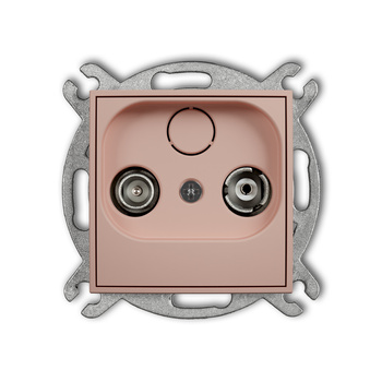 Mechanizm gniazda abonenckiego RTV końcowego w szeregu gniazd przelotowych 6dB Karlik seria ICON 62IG6K kolor łososiowy