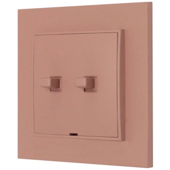 Włącznik podwójny w stylu USA ramka kwadratowa seria Mini kolor łososiowy